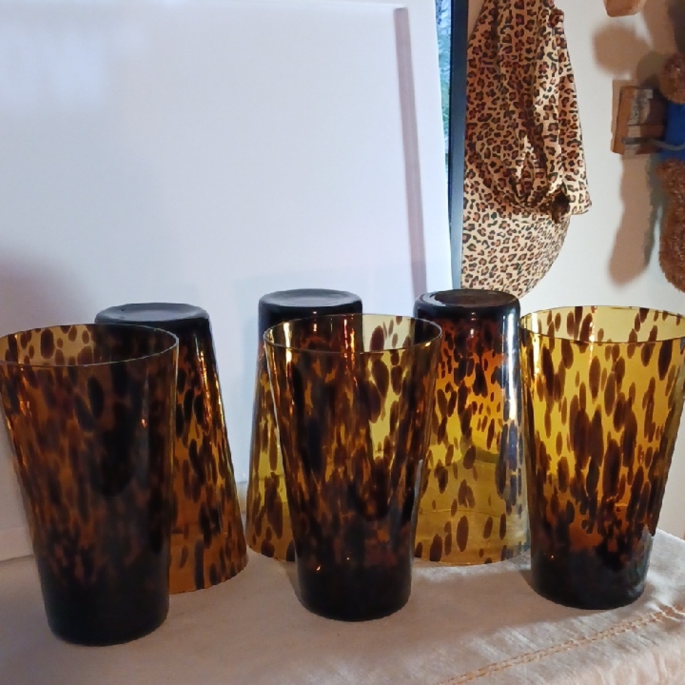 Tortoiseshell Glass Tumblers Set - Picture 6 of 6